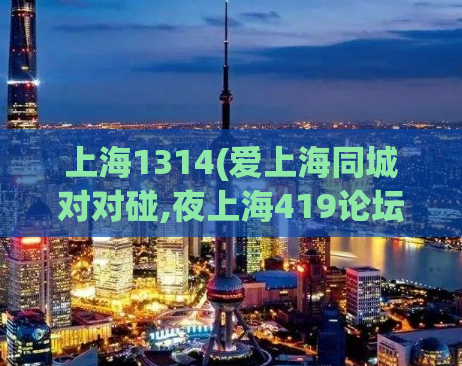 上海1314(爱上海同城对对碰,夜上海419论坛)